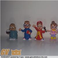 SERIE COMPLETA PVC FIGURE ALVIN & THE CHIPMUNKS 1986 COMICS SPAIN - RARE 