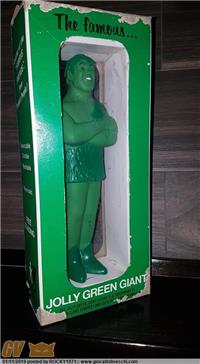 IL GIGANTE VERDE SPOT TV ANNI 70 THE JOLLY GREEN GIANT 1970`S VINYL ADVERTISING FIGURE DOLL 23 CM