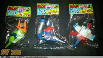 TRIO VEICOLI SERIE GAIKING POPY JAPAN ANNI `70 MIB: BUZLER, SKYLAR & NESSAR. MOLTO RARI.