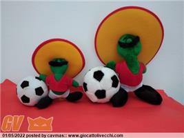 MASCOTTE MEXICO `86 PIQUE` GRANDE (22CM) E PICCOLA (17CM) - BILLY SPORT