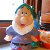NANO 3 DWARFS BIANCANEVE SNOW WHITE LEDRAPLASTIC RUBBER TOYS GIOCATTOLO TOY PUPAZZO IN GOMMA POUET RUBBER TOY VINYL TOY VINTAGE SQUEAK TOY ROLY-POLY