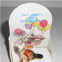 GLI AMICI DI TINY CANDY 80S NEW GIOCO ROMA ITALY - MINIATURA PORCELLANA VOLPE RARISSIMA