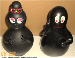 BARBAPAPÀ LOTTO DI 2 NERI FABIANPLASTICA + SALVADANAIO CON 100 LIRE