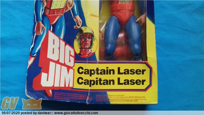 LASER MATTEL BIG Jim Captain, fonction lumière qui fonctionne rare