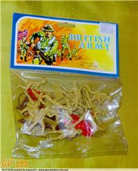 BRITISH ARMY BUSTA SOLDATINI VINTAGE TRINCEE BANDIERA INGLESE `80