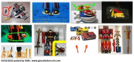 CERCO PARTI RICAMBIO ORIGINALI / REPRO BATTLE FEVER - GLOYSER X - GOLION -GUERRA FRA LE GALASSIE - X BOMBER YATTA PESCE