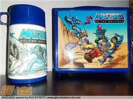 MASTERS OF THE UNIVERSE 1983 HE MAN SKELETOR PORTA MERENDE PIÙ THERMOS ANNI 80