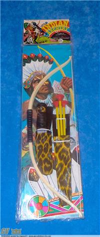 LITTLE INDIAN ARCHERY SET ARCO PUGNALE TIRO A BERSAGLIO INDIANI `70 AL-ES