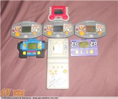 7 RETRO LCD GAMES LOTTO GIG ELECTRONICS SPORT VARI , ITALIA 90 , TETRIS BRICK MEDIATRONIX