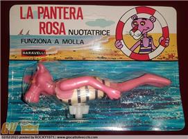PINK PANTHER BARAVELLI PANTERA ROSA NUOTATRICE VINTAGE TOY - NEW 1980