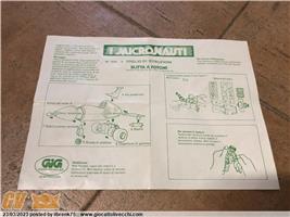 MICRONAUTS MICRONAUTI GIG 1978 ISTRUZIONI ORIGINALI SLITTA A FOTONI VINTAGE