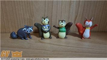 PVC FIGURES DELLA SERIE ANIMATA LO SCOIATTOLO BANNER ANNI 70 RARISSIME 