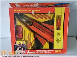 A-TEAM INTERCEPTOR JET BOMBER GALOOB 1983 VINTAGE COMPLETO DI SCATOLA