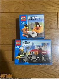 LEGO CITY 5611 & 7241 – POLICE OFFICERS / AGENTI DI POLIZIA + FIRE CAR / AUTO DEI VIGILI DEL FUOCO